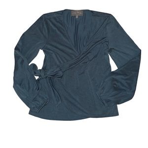 Sunday in Brooklyn Blouse Anthropologie Sunday in Brooklyn Teal Wrap Blouse